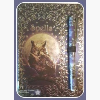 Owl Spell With Pen Journal Mystical Moons