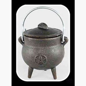 Pentagram Cast Iron Cauldron With Lid Cauldrons Mystical Moons