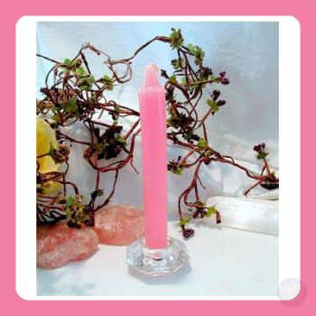 Pink Taper Candles Mystical Moons
