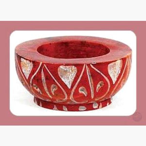 Red Stone Cone Burner / Tealight Holder Incense Mystical Moons