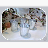 Silver Glass Votive Candle Holder Mystical Moons