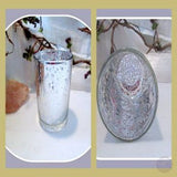 Silver Glass Votive Candle Holder Mystical Moons