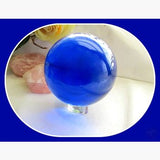 Vibrant Blue Quartz Healing Sphere & Stand 80Mm Crystal Ball Mystical Moons